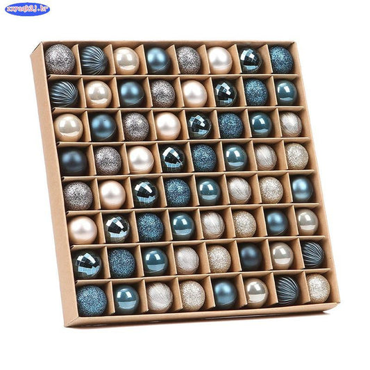 64 Pieces Christmas Decoration Balls Gold Blue