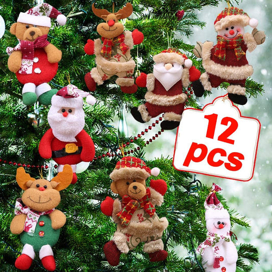 12Pcs Random Christmas Santa Bear